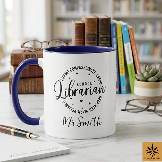 Personalized School Librarian Day | Custom Name  マグカップ