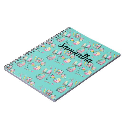 Personalized School Supplies Spiral Notebook  ノートブック (左側)
