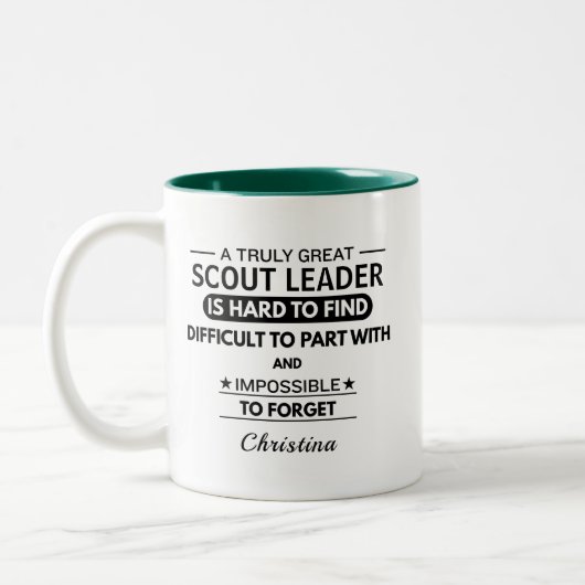 Personalized Scout Leader Appreciation ツートーンマグカップ (左)