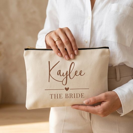 Personalized Script Bridesmaid Pouch Wedding Gift アクセサリーポーチ