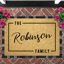 Personalized Script Family Name Doormat Custom