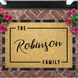 Personalized Script Family Name Doormat Custom ドアマット