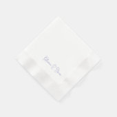 Personalized Script Lavender Names Coined Wedding 縁ありカクテルナプキン (角)