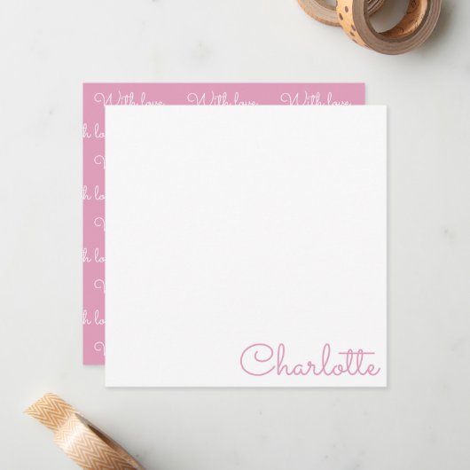 Personalized Script Name  ノートカード (正面/裏面インサイチュ)