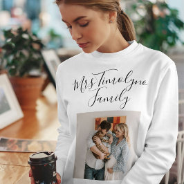 Personalized Script Name Cat Mom Pet Family Photo スウェットシャツ