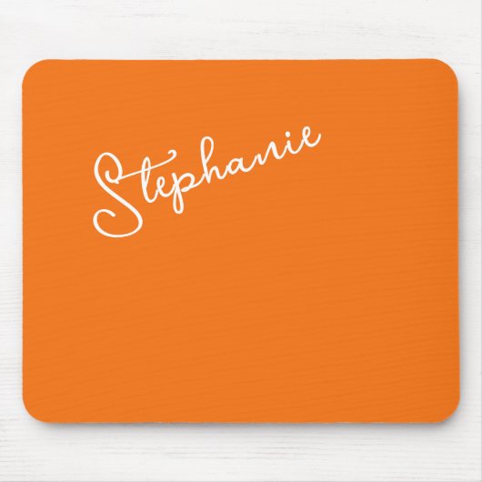 Personalized Script Name Minimalist Orange Stylish マウスパッド (正面)