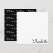 Personalized Script Name  Note Card ノートカード (正面/裏面)