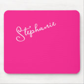 Personalized Script Name Stylish Bright Hot Pink  マウスパッド (正面)