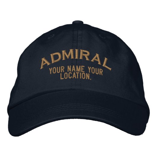Personalized Sea Admiral Hat 刺繍入りキャップ (正面)
