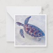 Personalized Sea turtle mini notecards ノートカード (正面)