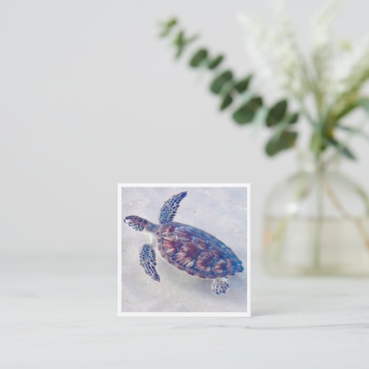 Personalized Sea turtle mini notecards ノートカード (スタンド正面)