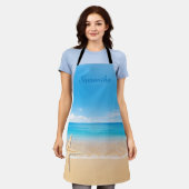 Personalized Seaside Beach Apron エプロン (着用した状態)