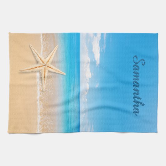 Personalized Seaside Kitchen Towel キッチンタオル (横)
