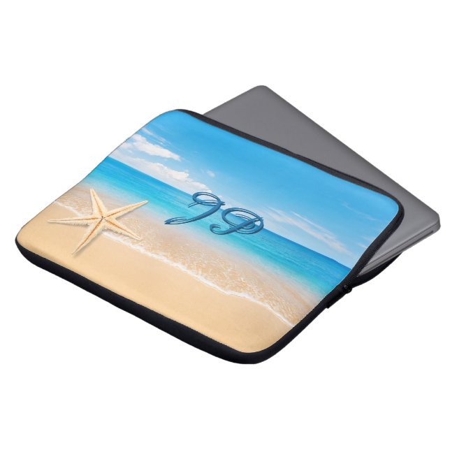 Personalized Seaside Laptop Sleeve ラップトップスリーブ (正面上部)