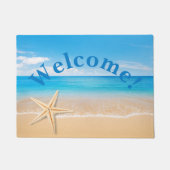 Personalized Seaside Welcome Doormat ドアマット (正面)