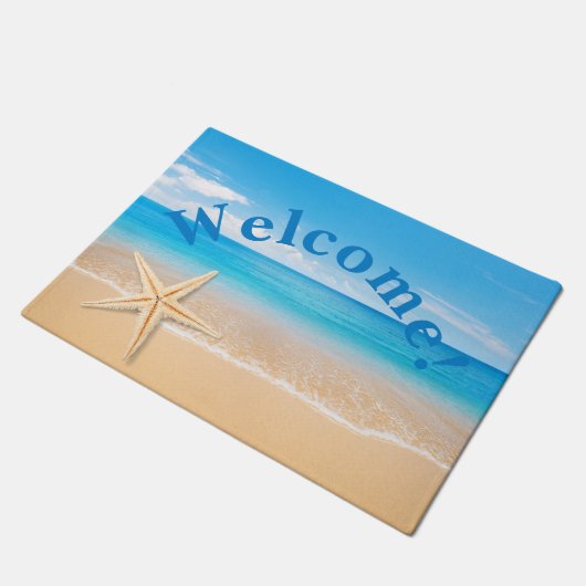 Personalized Seaside Welcome Doormat ドアマット (アングル)