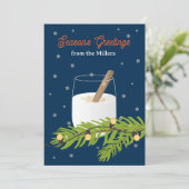 Personalized Season’s Greetings Card with Eggnog 招待状 (スタンド正面)
