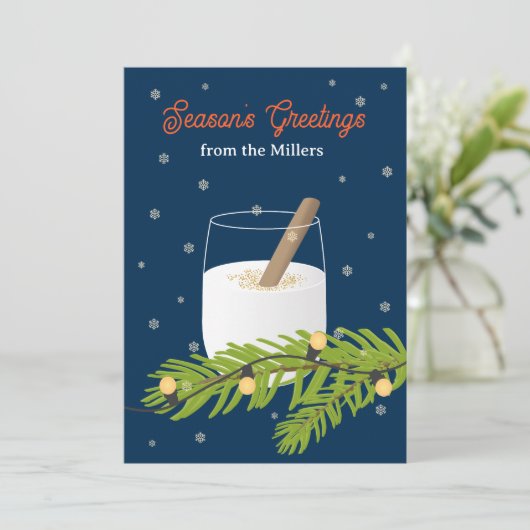 Personalized Season’s Greetings Card with Eggnog 招待状 (スタンド正面)