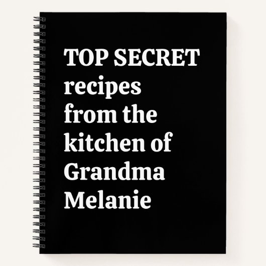 Personalized Secret Grandma Funny Quote Recipe ノートブック (正面)