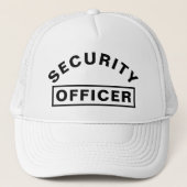 Personalized SECURITY OFFICER Text Statement White キャップ (正面)
