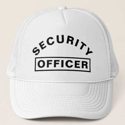 Personalized SECURITY OFFICER Text Statement White キャップ (正面)