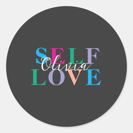 Personalized Self love ラウンドシール (正面)