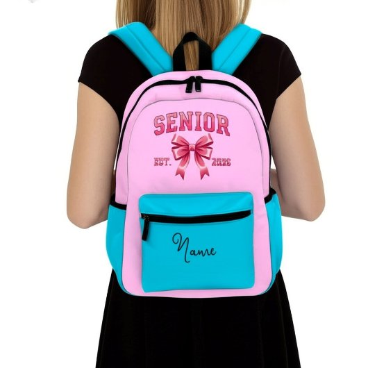 Personalized Senior 2026 with Pink Bow  プリントバックパック