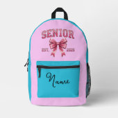 Personalized Senior 2026 with Pink Bow  プリントバックパック (正面)