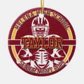 Personalized Senior Night Football High School セラミックオーナメント (正面)