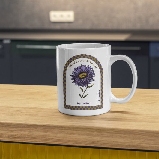 Personalized September Birth Month Flower コーヒーマグカップ