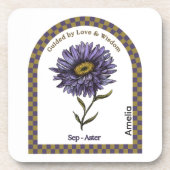 Personalized September Birth Month Flower Coaster コースター (正面)