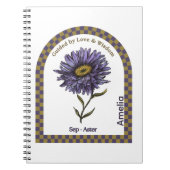Personalized September Birth Month Flower Notebook ノートブック (正面)