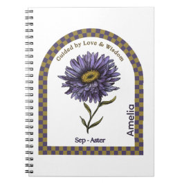 Personalized September Birth Month Flower Notebook ノートブック