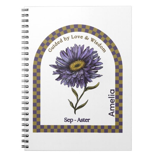 Personalized September Birth Month Flower Notebook ノートブック (正面)