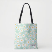 Personalized Serene Daisy Floral トートバッグ (正面)