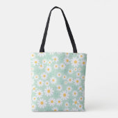Personalized Serene Daisy Floral トートバッグ (裏面)