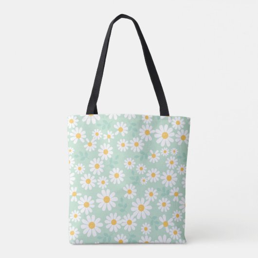 Personalized Serene Daisy Floral トートバッグ (裏面)