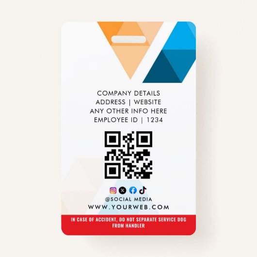 Personalized Service Dog バッジ (裏面)