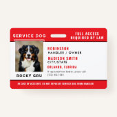 Personalized Service Dog Badge バッジ (正面)