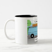 Personalized Service Van Blue - Female Cartoon ツートーンマグカップ (左)