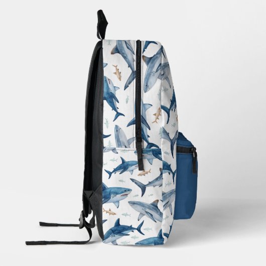Personalized Shark Pattern Backpack for Boys プリントバックパック (左)