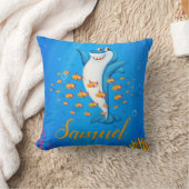Personalized Shark Theme Throw Pillow クッション (ブランケット)