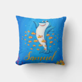 Personalized Shark Theme Throw Pillow クッション (正面)