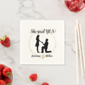 Personalized She said Yes Engagement Plate  スタンダードカクテルナプキン (インサイチュ)