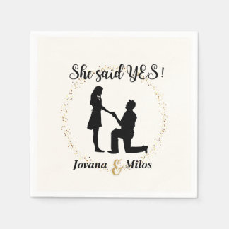 Personalized She said Yes Engagement Plate  スタンダードカクテルナプキン