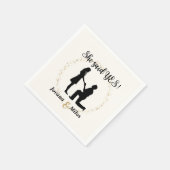 Personalized She said Yes Engagement Plate  スタンダードカクテルナプキン (角)