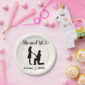 Personalized She said Yes Engagement Plate  ペーパープレート (パーティー)