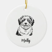 Personalized Sheepdog Dog Christmas セラミックオーナメント (正面)
