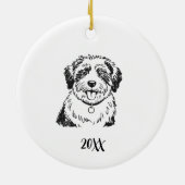Personalized Sheepdog Dog Christmas セラミックオーナメント (裏面)
