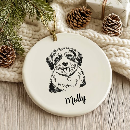 Personalized Sheepdog Dog Christmas セラミックオーナメント